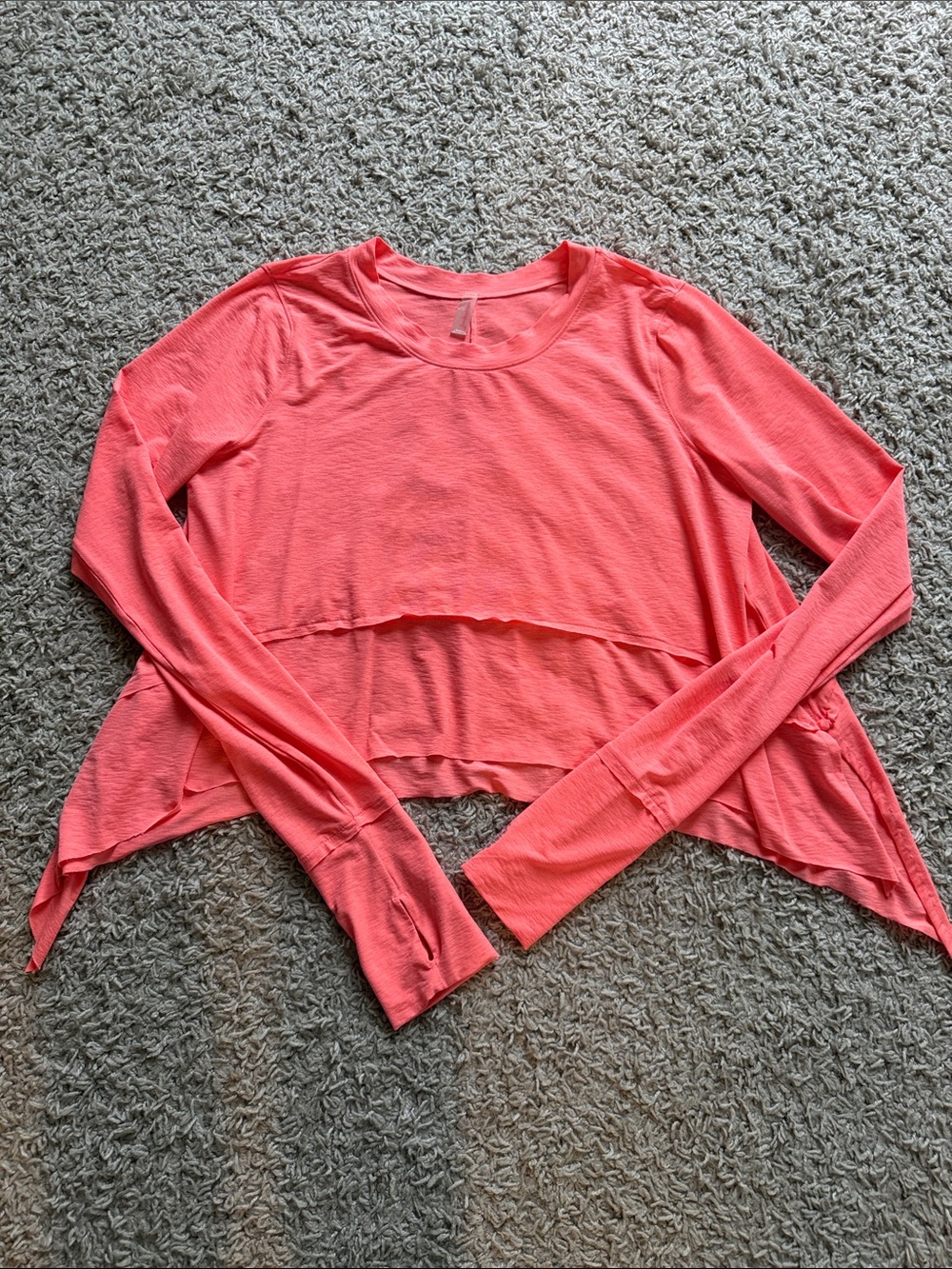 FP Movement by Free People Coral Layered High-Low Long Sleeve Tee
